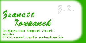 zsanett kompanek business card